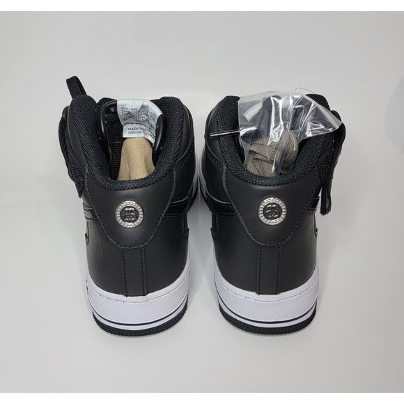 Nike x Stussy Air Force 1 '07 Mid Black Shoes Sneakers Mens 9.5 AF1 DJ7840-001 - Picture 3 of 10